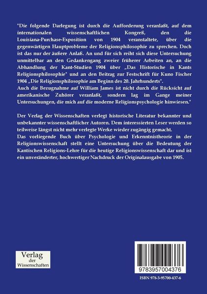 Produktbild: Psychologie und Erkenntnistheorie in der Religionswissenschaft