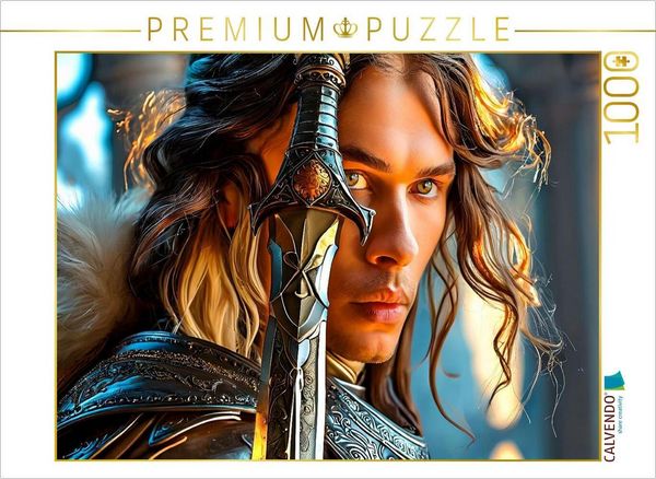 Produktbild: CALVENDO Puzzle Junger Ritter mit magischem Schwert | 1000 Teile Lege-Gr&ouml;&szlig;e 64x48cm Foto-Puzzle f&uuml;r gl&uuml;ckliche Stunden