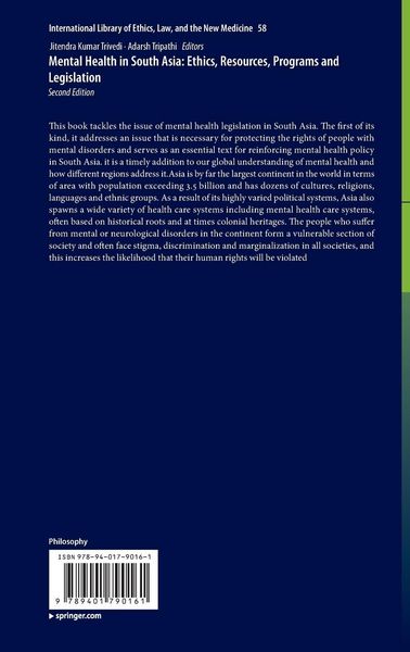 Produktbild: Mental Health in South Asia: Ethics, Resources, Programs and Legislation