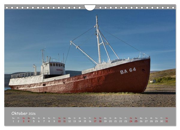 Produktbild: Wracks der Vergangenheit &ndash; Gestrandete Zeugen der Zeit (Wandkalender 2026 DIN A4 quer), CALVENDO Monatskalender