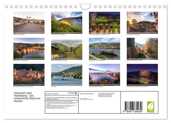 Produktbild: Heimweh nach Heidelberg - Die romantische Stadt am Neckar (Wandkalender 2026 DIN A4 quer), CALVENDO Monatskalender