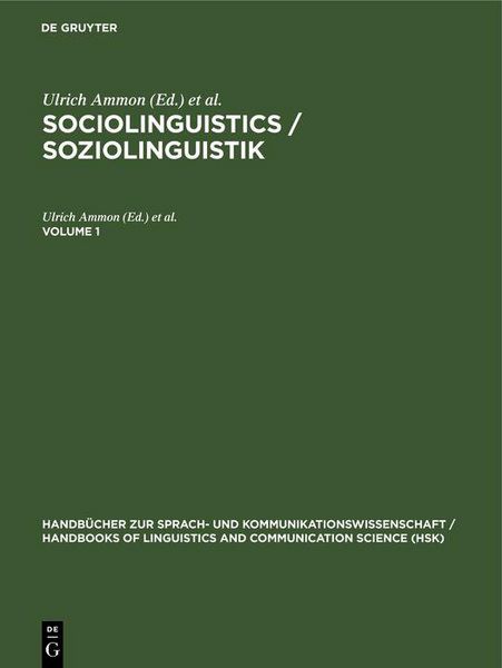 Produktbild: Sociolinguistics / Soziolinguistik. Volume 1