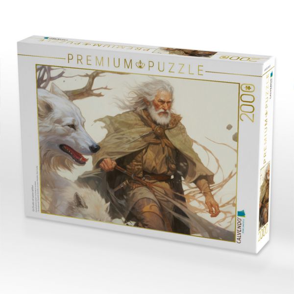 Produktbild: CALVENDO Puzzle Ein Druide mit seinen W&ouml;lfen | 2000 Teile Lege-Gr&ouml;&szlig;e 90x67cm Foto-Puzzle f&uuml;r gl&uuml;ckliche Stunden