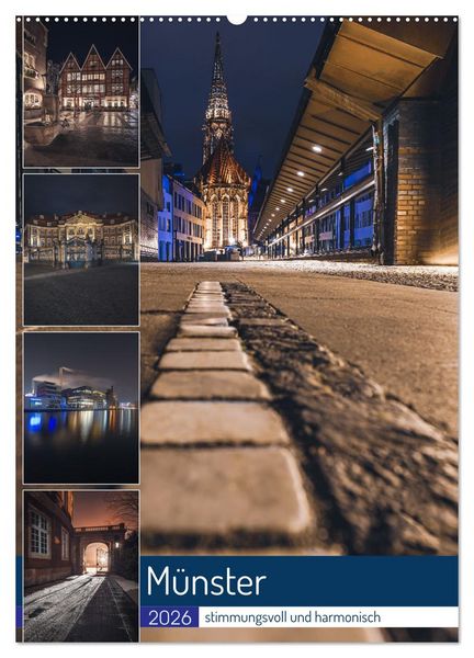 Produktbild: M&uuml;nster - stimmungsvoll und harmonisch (Wandkalender 2026 DIN A2 hoch), CALVENDO Monatskalender