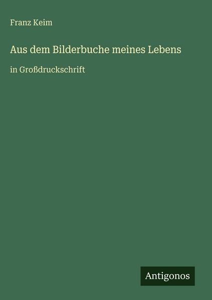 Produktbild: Aus dem Bilderbuche meines Lebens