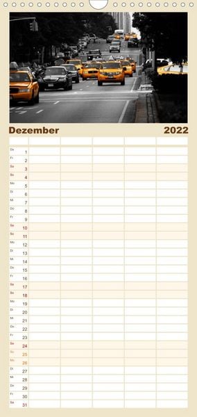 Produktbild: Familienplaner Ansichten einer Stadt: New York (Wandkalender 2022 , 21 cm x 45 cm, hoch)