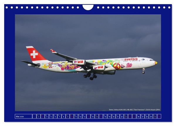 Produktbild: Bunte Airliner (Wandkalender 2026 DIN A4 quer), CALVENDO Monatskalender