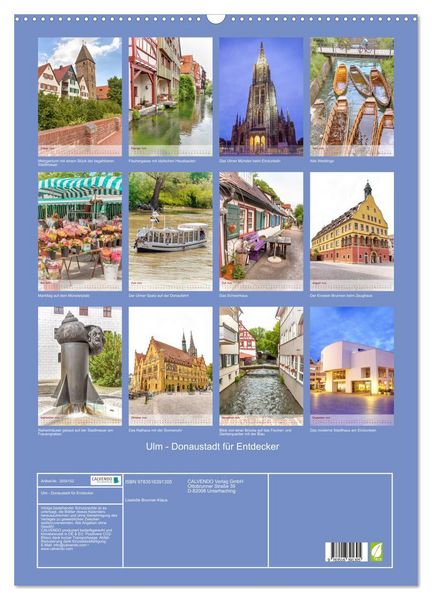 Produktbild: Ulm - Donaustadt f&uuml;r Entdecker (Wandkalender 2026 DIN A2 hoch), CALVENDO Monatskalender