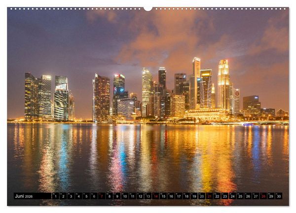 Produktbild: Asien - Singapur (hochwertiger Premium Wandkalender 2026 DIN A2 quer), Kunstdruck in Hochglanz