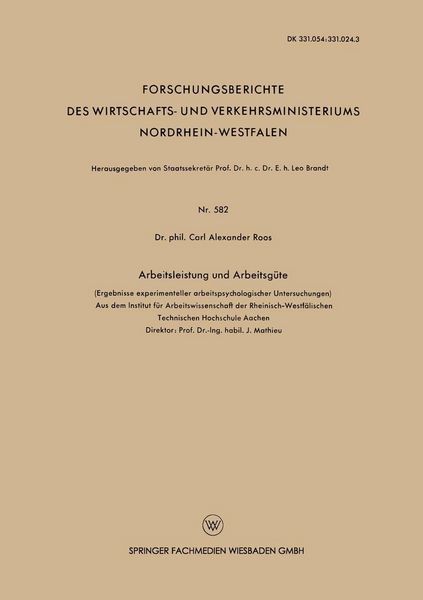 Produktbild: Arbeitsleistung und Arbeitsg&uuml;te