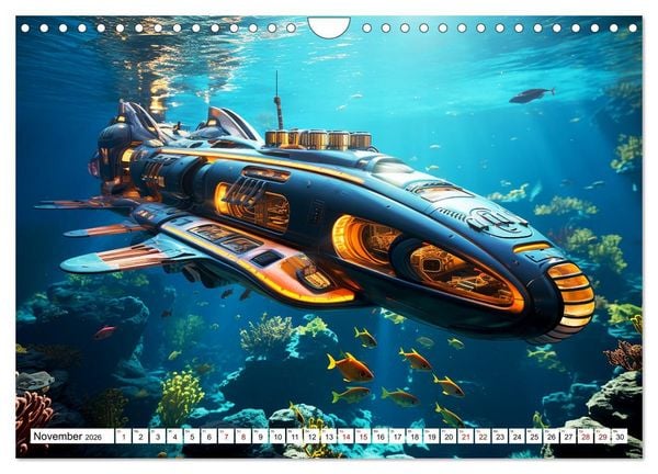 Produktbild: Futuristische U-Boote (Wandkalender 2026 DIN A4 quer), CALVENDO Monatskalender