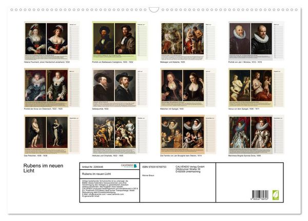 Produktbild: Rubens im neuen Licht (Wandkalender 2027 DIN A2 quer), CALVENDO Monatskalender