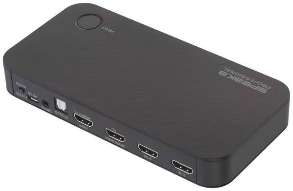 Produktbild: SpeaKa Professional TV, Receiver, Audio Extraktor SP-HDA-510 [HDMI - HDMI] 3840 x 2160 Pixel eARC, S/PDIF- + Analogausgang