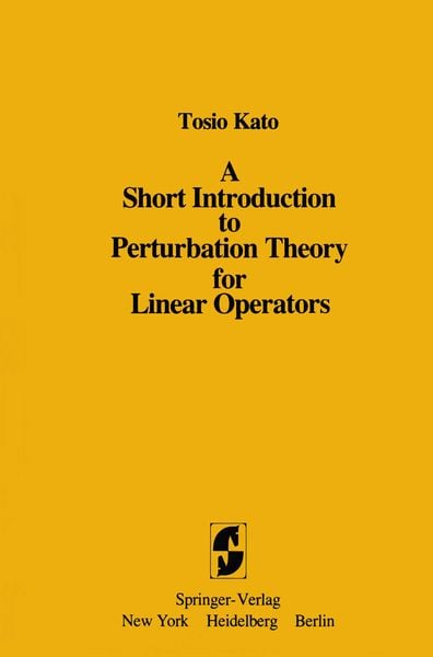 Produktbild: A Short Introduction to Perturbation Theory for Linear Operators