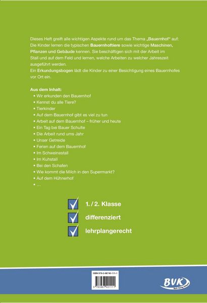 Produktbild: Themenheft Bauernhof 1./2. Klasse