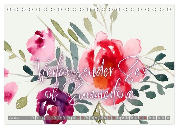 Produktbild: Flower Romance - Romantischer Bl&uuml;tenzauber (Tischkalender 2026 DIN A5 quer), CALVENDO Monatskalender
