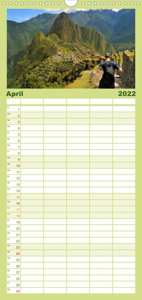 Produktbild: Familienplaner Backpacker um die Welt (Wandkalender 2022 , 21 cm x 45 cm, hoch)