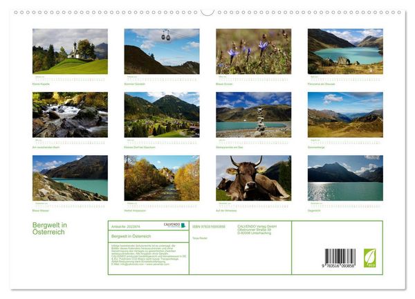 Produktbild: Bergwelt in &Ouml;sterreich (hochwertiger Premium Wandkalender 2026 DIN A2 quer), Kunstdruck in Hochglanz