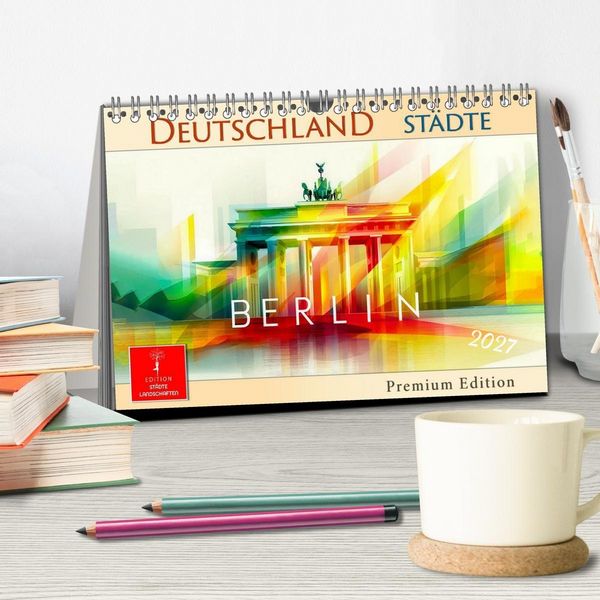 Produktbild: Deutschland St&auml;dte - Premium Edition (Tischkalender 2027 DIN A5 quer), CALVENDO Monatskalender