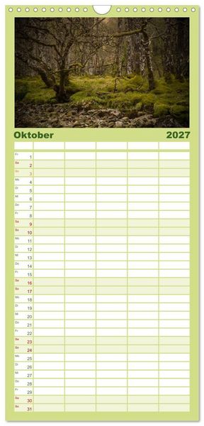 Produktbild: Familienplaner 2027 - Schottland - Scotland - Alba mit 5 Spalten (Wandkalender, 21 x 45 cm) CALVENDO