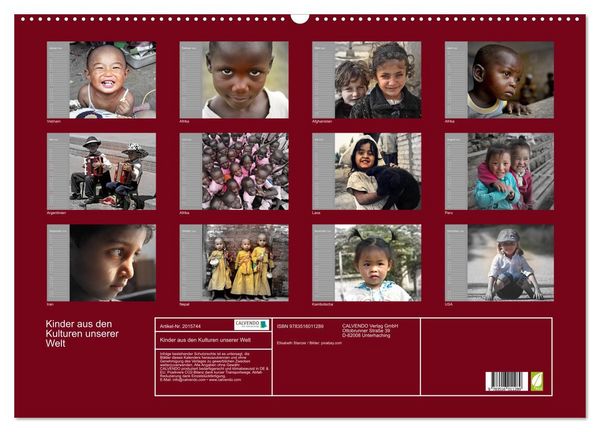 Produktbild: Kinder aus den Kulturen unserer Welt (Wandkalender 2026 DIN A2 quer), CALVENDO Monatskalender