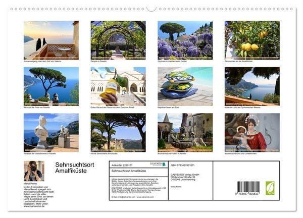 Produktbild: Sehnsuchtsort Amalfik&uuml;ste (hochwertiger Premium Wandkalender 2026 DIN A2 quer), Kunstdruck in Hochglanz