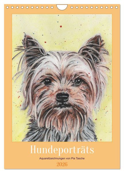 Produktbild: Hundeportr&auml;ts - Aquarellzeichnungen von Pia Tasche (Wandkalender 2026 DIN A4 hoch), CALVENDO Monatskalender