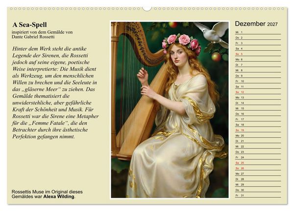 Produktbild: Rossettis Musen, neue Bilder zu symbolistischen Traumwelten (hochwertiger Premium Wandkalender 2027 DIN A2 quer), Kunstdruck in Hochglanz