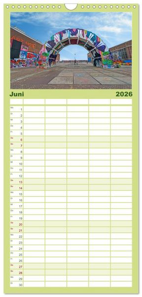 Produktbild: Familienplaner 2026 - Amsterdam am Tag und bei Nacht mit 5 Spalten (Wandkalender, 21 x 45 cm) CALVENDO