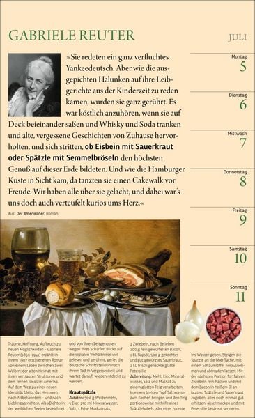 Produktbild: Sybil Gr&auml;fin Sch&ouml;nfeldts Literarischer K&uuml;chenkalender Wochenkalender 2027