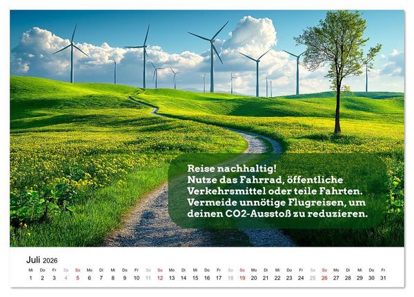 Produktbild: Nachhaltige Neujahrsvors&auml;tze - Der umweltfreundliche Jahreskalender (Tischkalender 2026 DIN A5 quer), CALVENDO Monatskalender