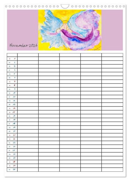 Produktbild: Engelhafter Familienplaner (Wandkalender 2026 DIN A3 hoch), CALVENDO Monatskalender