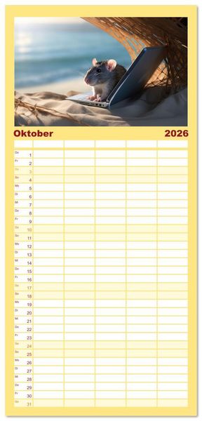 Produktbild: Familienplaner 2026 - Endlich erfolgreich geschieden mit 5 Spalten (Wandkalender, 21 x 45 cm) CALVENDO