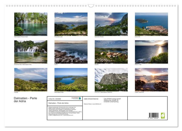Produktbild: Dalmatien - Perle der Adria (Wandkalender 2026 DIN A2 quer), CALVENDO Monatskalender