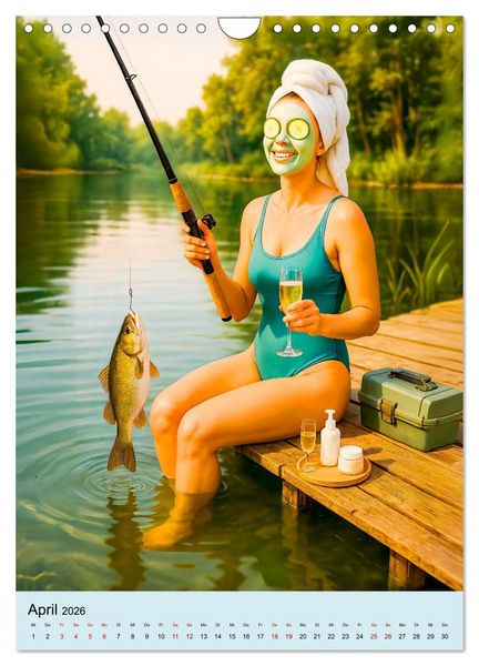 Produktbild: Angeln mit Biss - Lustiger Kalender f&uuml;r Angler mit Charme (Wandkalender 2026 DIN A4 hoch), CALVENDO Monatskalender