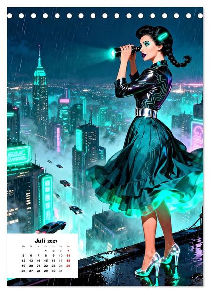 Produktbild: Neon-Girls (Tischkalender 2027 DIN A5 hoch), CALVENDO Monatskalender
