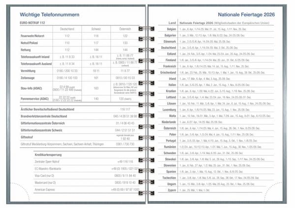 Produktbild: Wochen-Cheftimer A5, Alu silber 2027