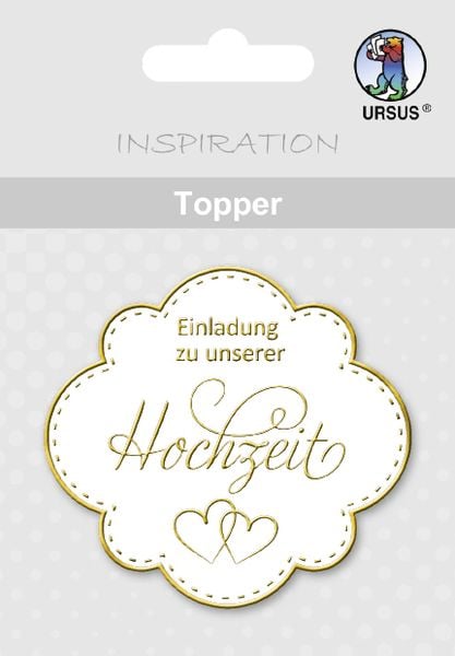 Produktbild: URSUS 8 Topper "Einladung zu unserer Hochzeit", wei&szlig;/gold