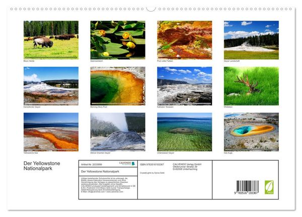 Produktbild: Der Yellowstone Nationalpark (hochwertiger Premium Wandkalender 2026 DIN A2 quer), Kunstdruck in Hochglanz