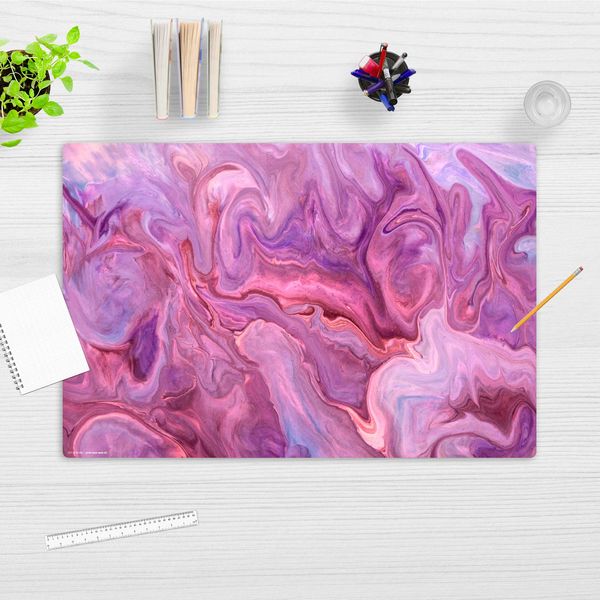 Produktbild: Cover-your-desk Schreibtischunterlage f&uuml;r Kinder lilanes Farbspiel mit rot und pink, aus hochwertigem Vinyl , 60 x 40 cm