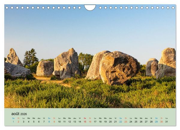Produktbild: M&eacute;galithes myst&eacute;rieux (Calendrier mural 2026 DIN A4 vertical), CALVENDO calendrier mensuel