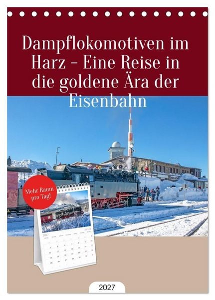 Produktbild: Tischplaner 2027 - Dampflokomotiven im Harz - Eine Reise in die goldene &Auml;ra der Eisenbahn (A5 Tischkalender zum Aufstellen) CALVENDO