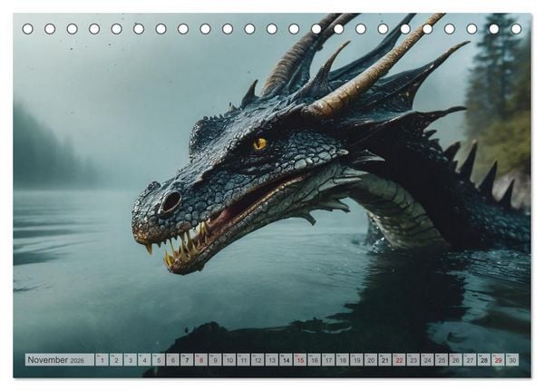 Produktbild: Drachen - Herrscher der Welt (Tischkalender 2026 DIN A5 quer), CALVENDO Monatskalender