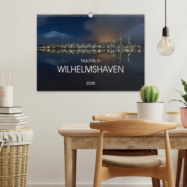 Produktbild: Nachts in Wilhelmshaven Edition mit maritimen Motiven (Wandkalender 2026 DIN A3 quer), CALVENDO Monatskalender