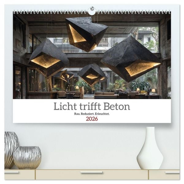 Produktbild: Licht trifft Beton (hochwertiger Premium Wandkalender 2026 DIN A2 quer), Kunstdruck in Hochglanz