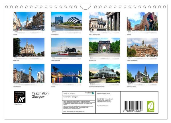 Produktbild: Faszination Glasgow (Wandkalender 2027 DIN A4 quer), CALVENDO Monatskalender