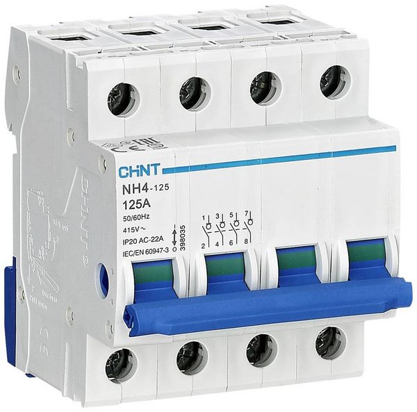 Produktbild: Chint 398047 Hauptschalter, 4POL 63A Hauptschalter Blau, Wei&szlig; 4polig 63 A 240 V, 415 V 1 St.