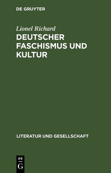 Produktbild: Deutscher Faschismus und Kultur