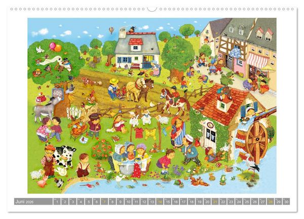 Produktbild: Wimmelig durch das Jahr (hochwertiger Premium Wandkalender 2026 DIN A2 quer), Kunstdruck in Hochglanz