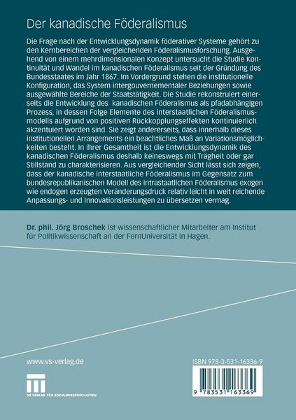 Produktbild: Der kanadische F&ouml;deralismus